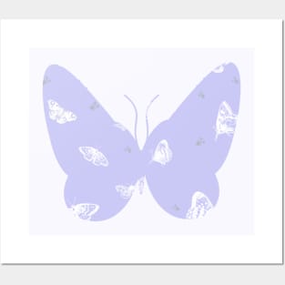 Purple Butterfly Pattern Posters and Art